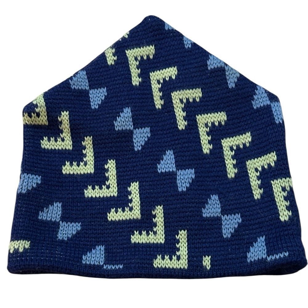Smiley unisex 100% pure wool with fleece lining Geometric Patterned Beanie